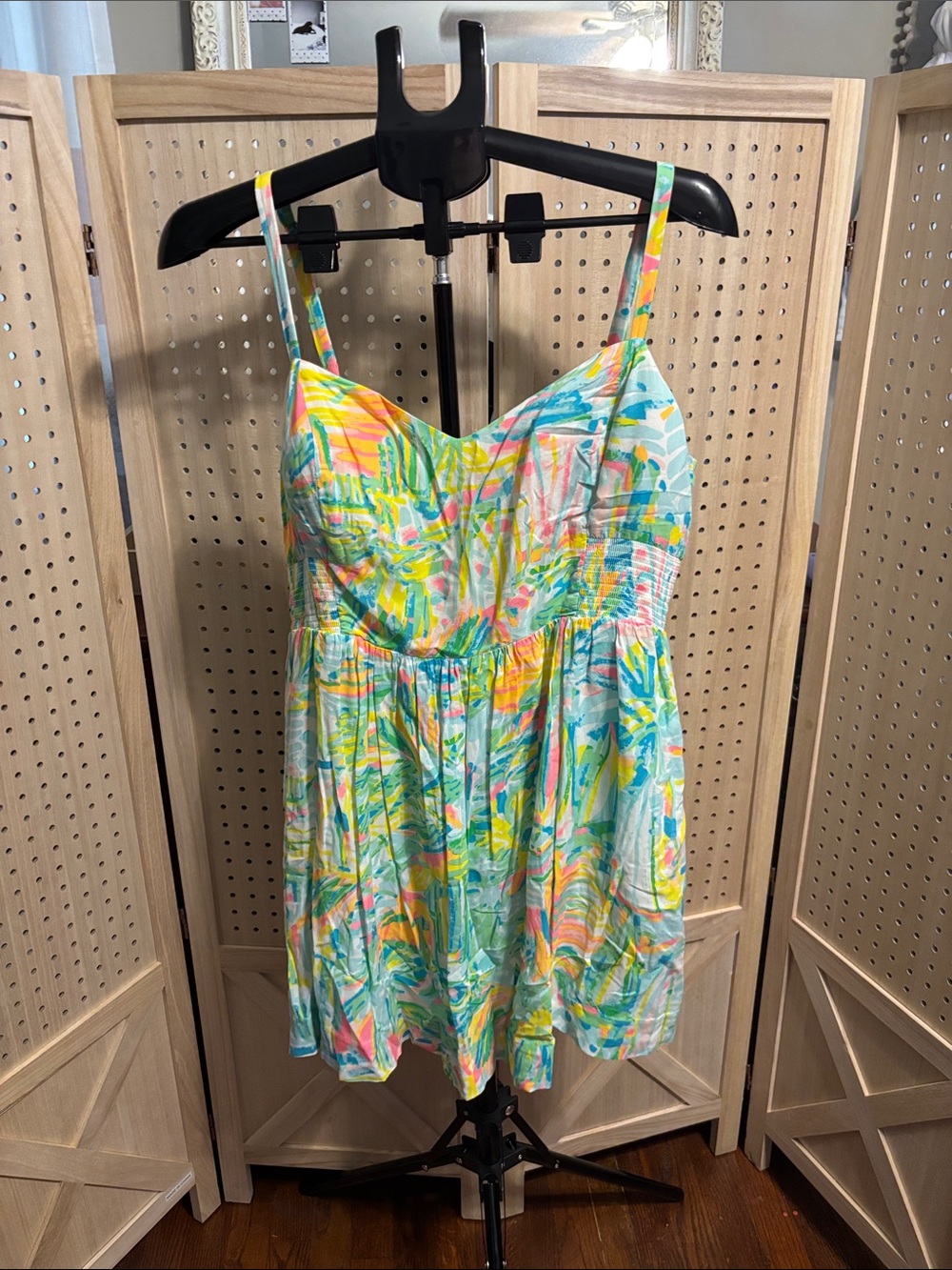 Lilly Pulitzer Pastel Tropical Print Mini Dress - Blue, Yellow, Pink, Green